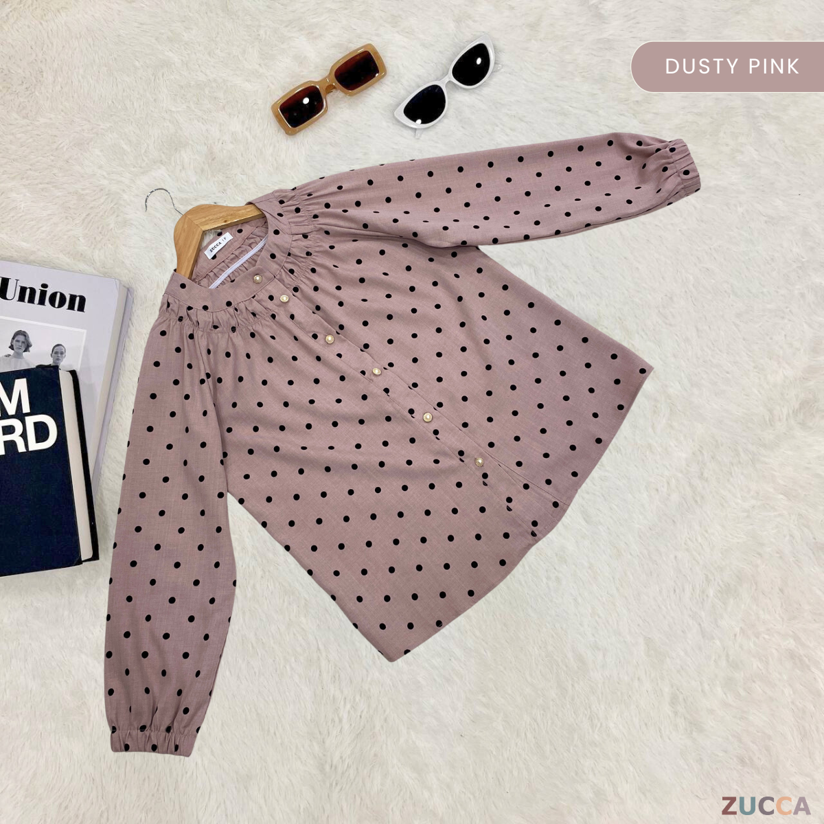 Naila Polka Dot Button Women Blouse - DM215