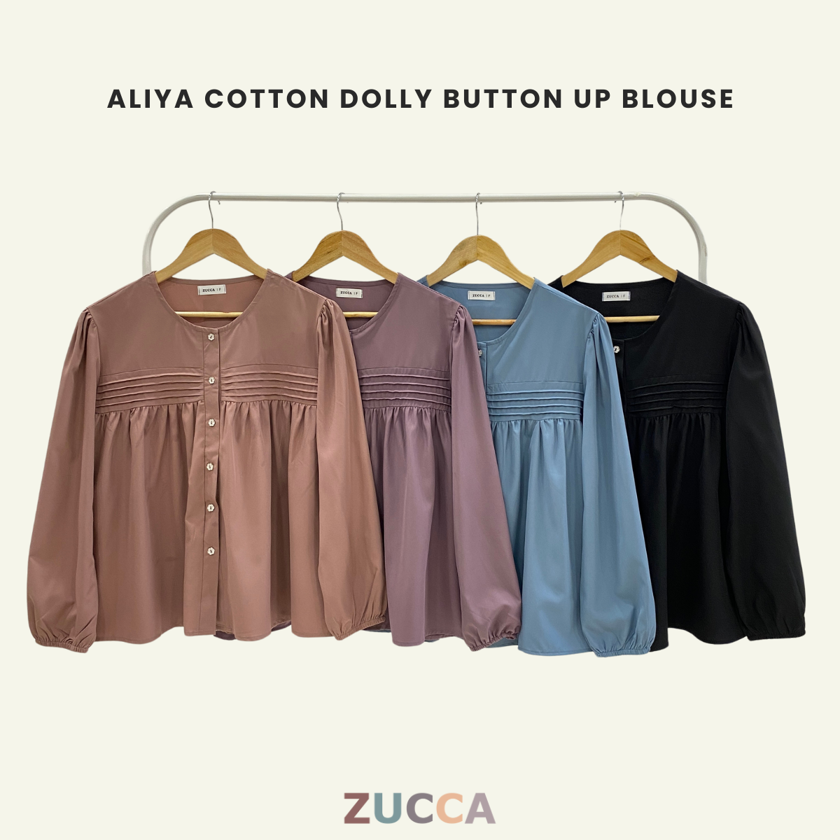 Aliya Cotton Dolly Button Up Pleated Blouse - DM219