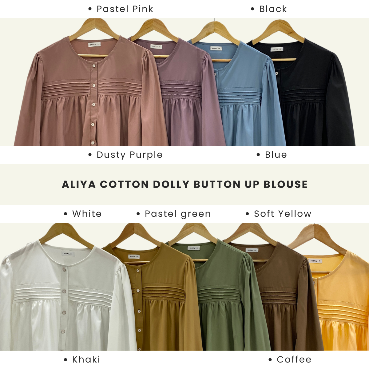 Aliya Cotton Dolly Button Up Pleated Blouse - DM219