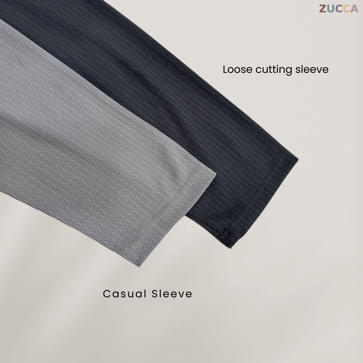 ZUCCA IVANIA COTTON RIB MID HIGH COLLAR BLOUSE- DM224