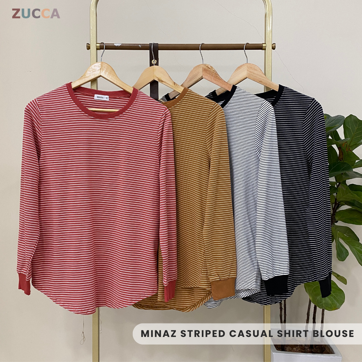 ZUCCA MINAZ STRIPED CASUAL SHIRT BLOUSE - MA025