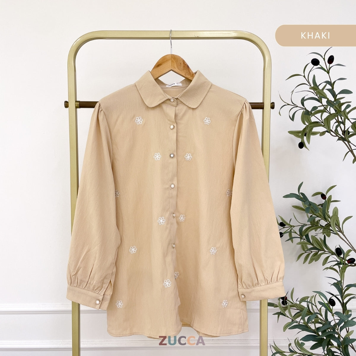 ZUCCA DILLA KEMEJA BERBUTANG PENUH DENGAN SULAMAN - DM251