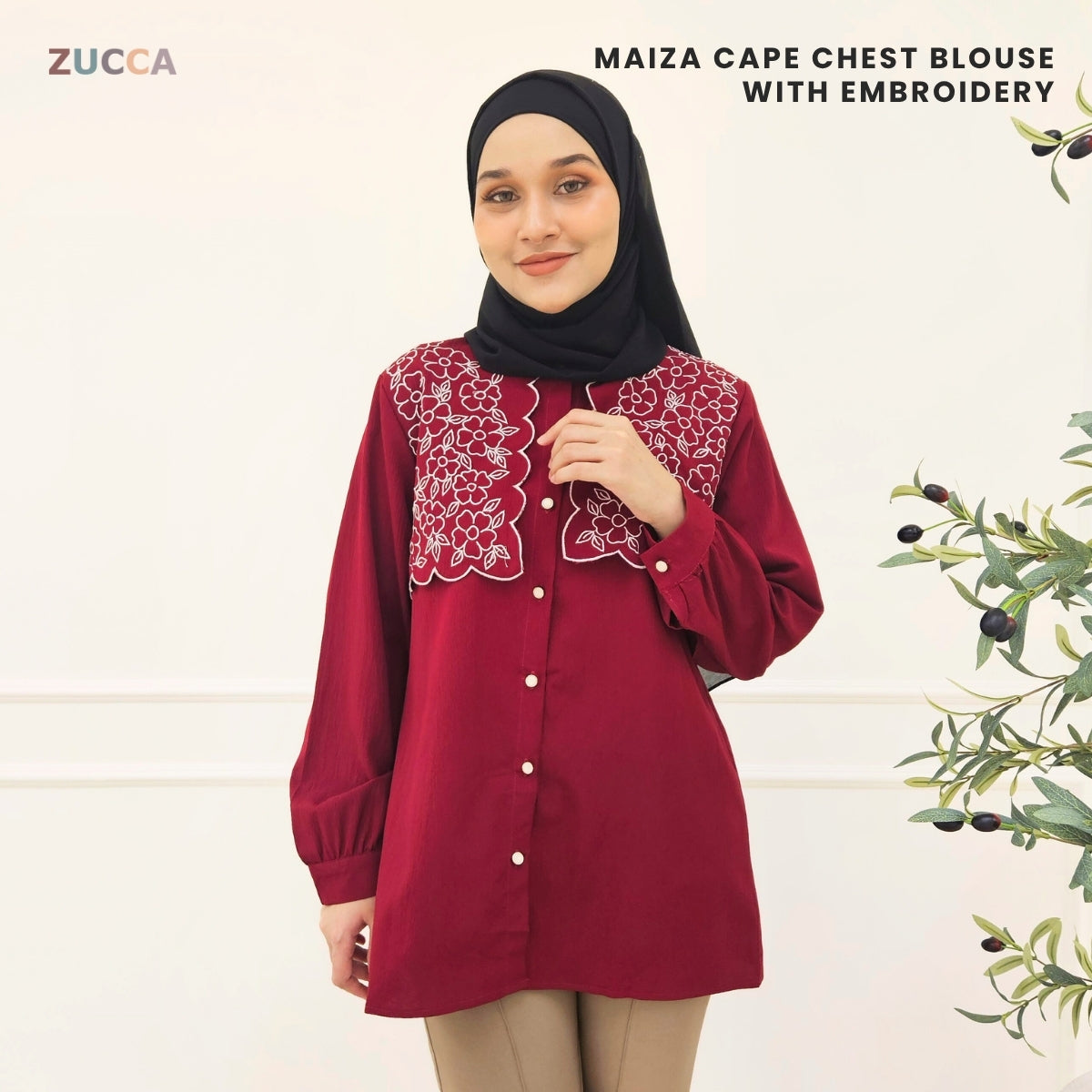 ZUCCA MAIZA CAPE CHEST BLOUSE DENGAN SULAMAN - DM252
