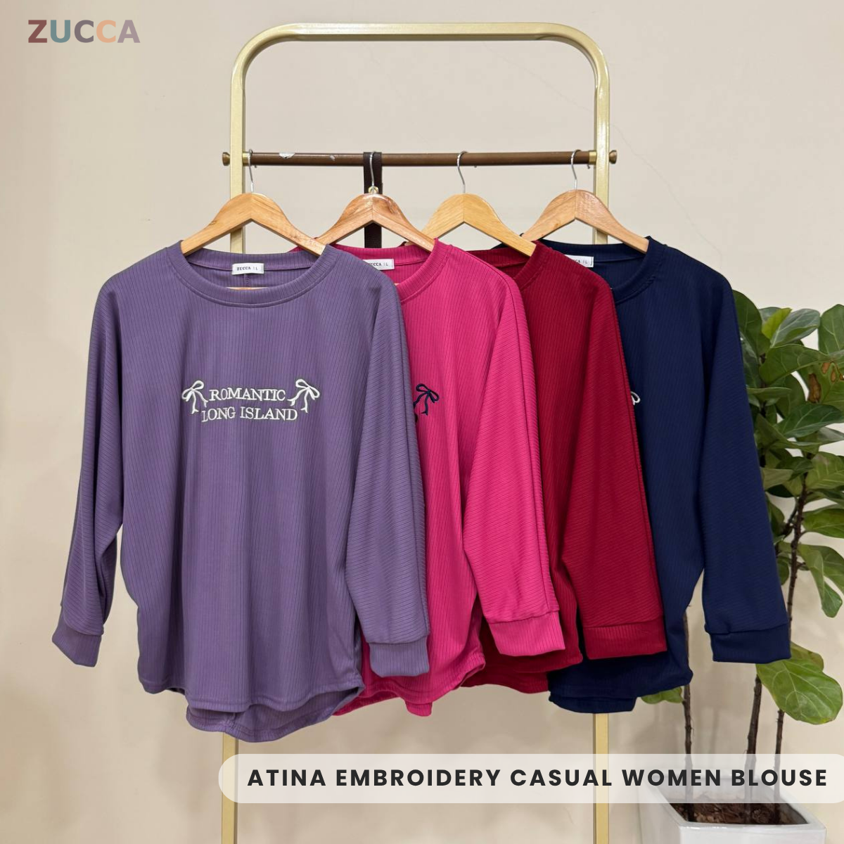 ZUCCA ATINA EMBROIDERY CASUAL WOMEN BLOUSE - DM257