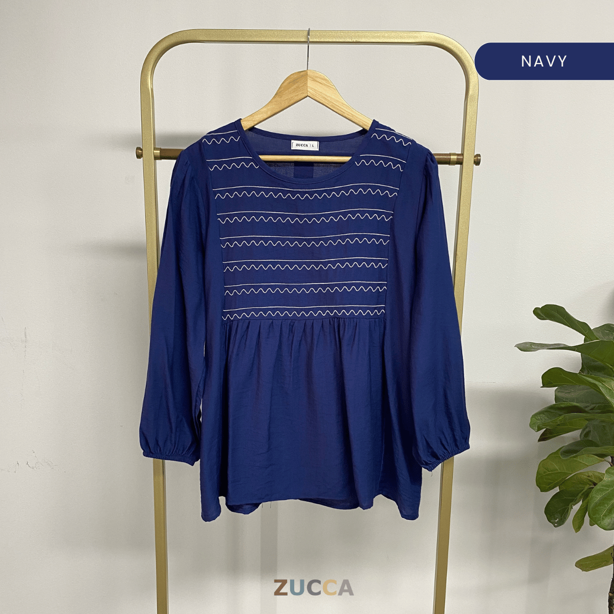 ZUCCA ERZA CASUAL ROUND NECK BLOUSE - DM272