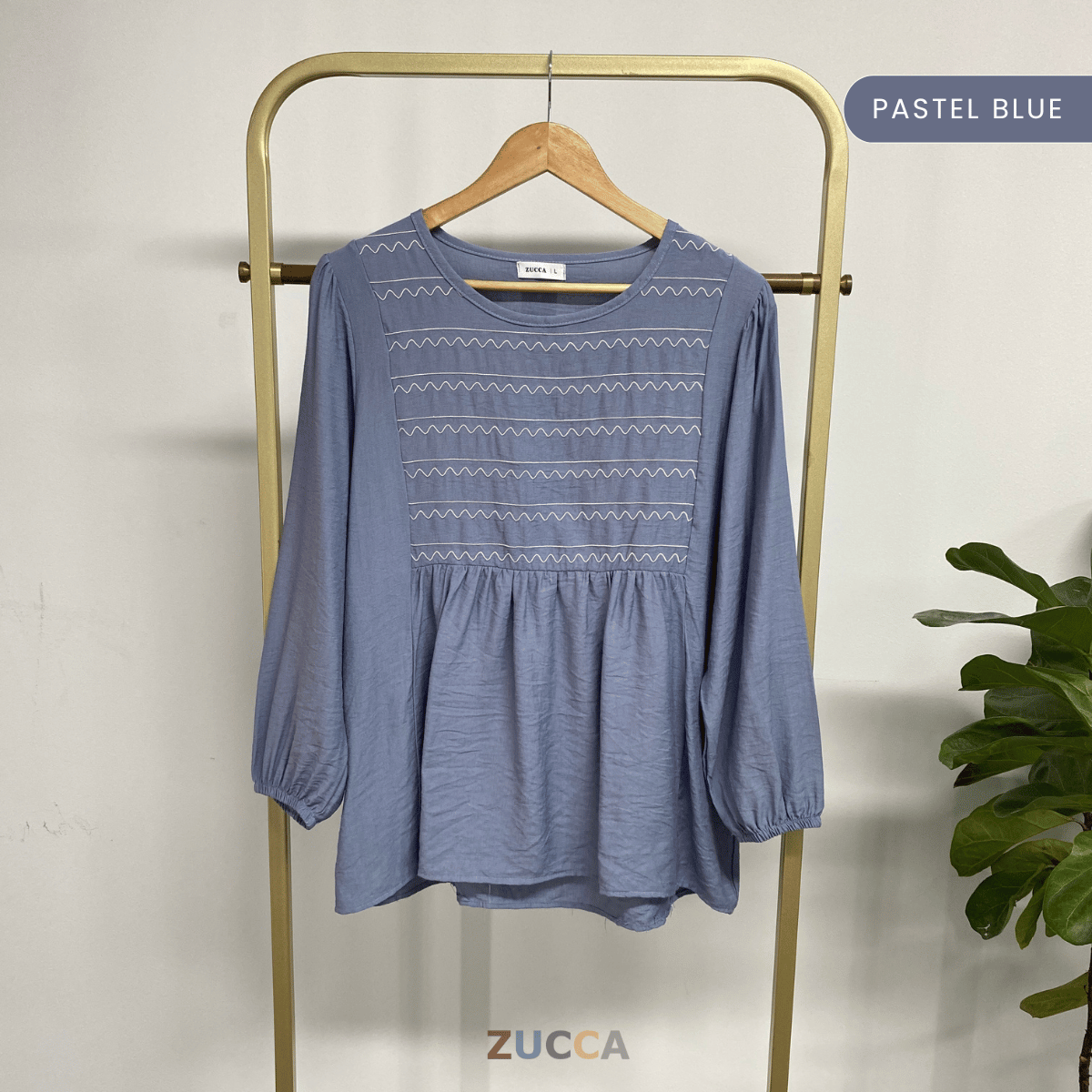 ZUCCA ERZA CASUAL ROUND NECK BLOUSE - DM272