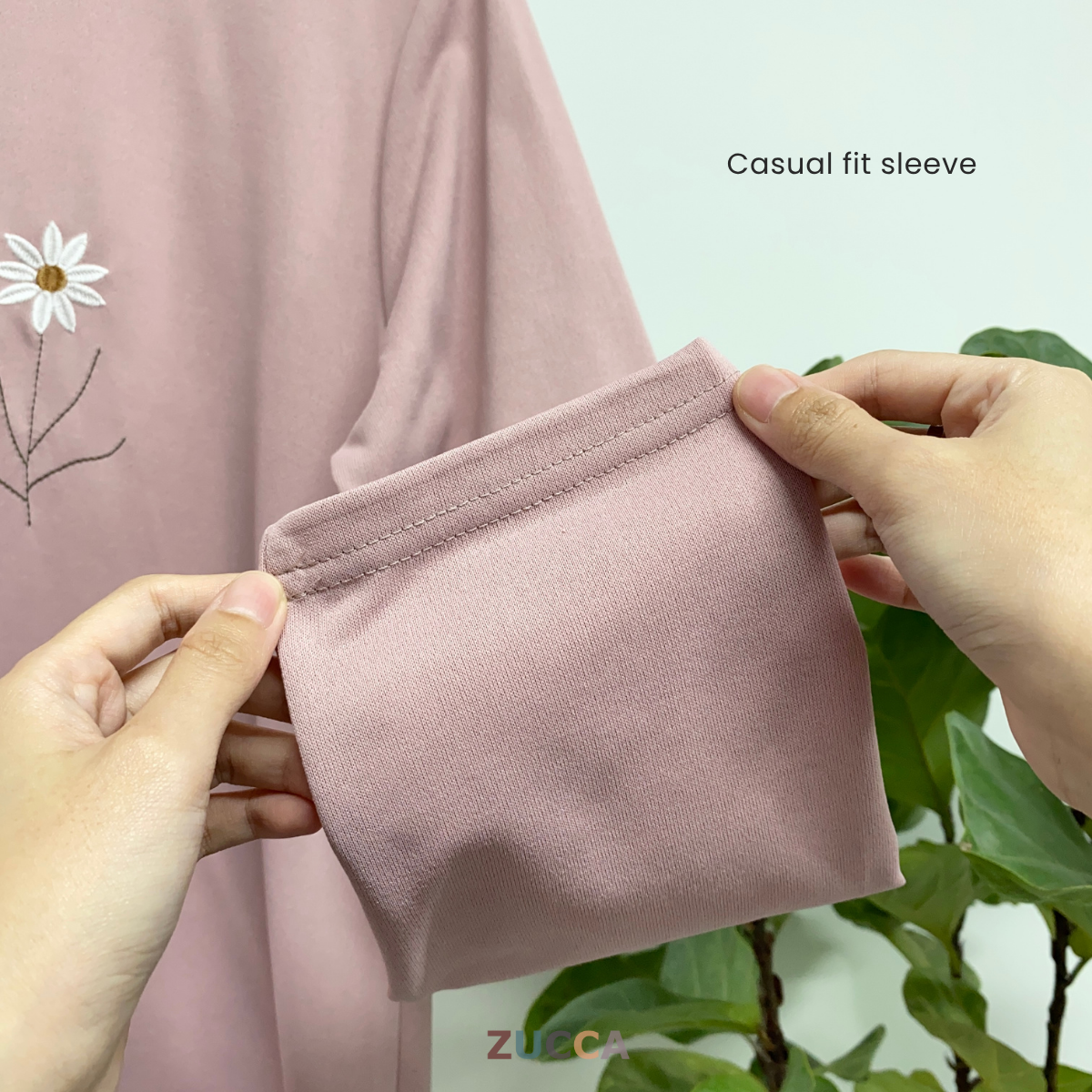 ZUCCA MAXINE BLAUS KASUAL WANITA DENGAN SULAMAN BUNGA - DM274