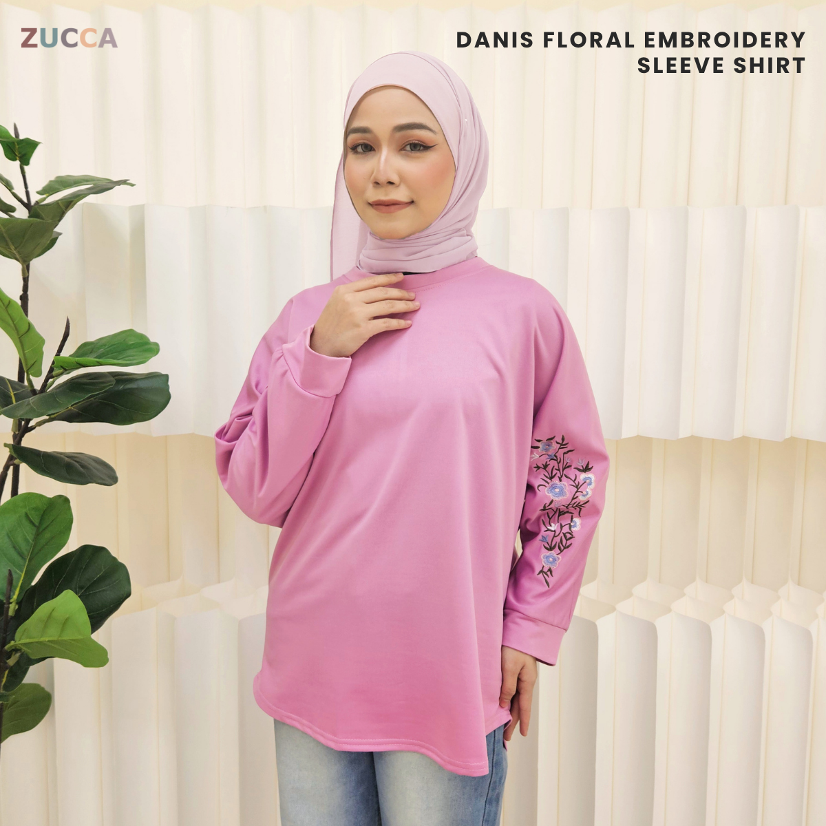 ZUCCA DANIS BAJU KASUAL SULAMAN FLORAL LENGAN PANJANG - DM276 BAJU WANITA
