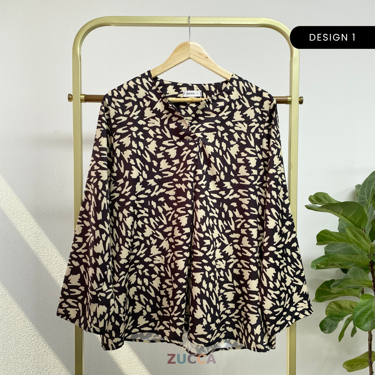 ZUCCA SYAZEE BLAUS WANITA BERCORAK – DM277 POTONGAN MODEN LONGGAR