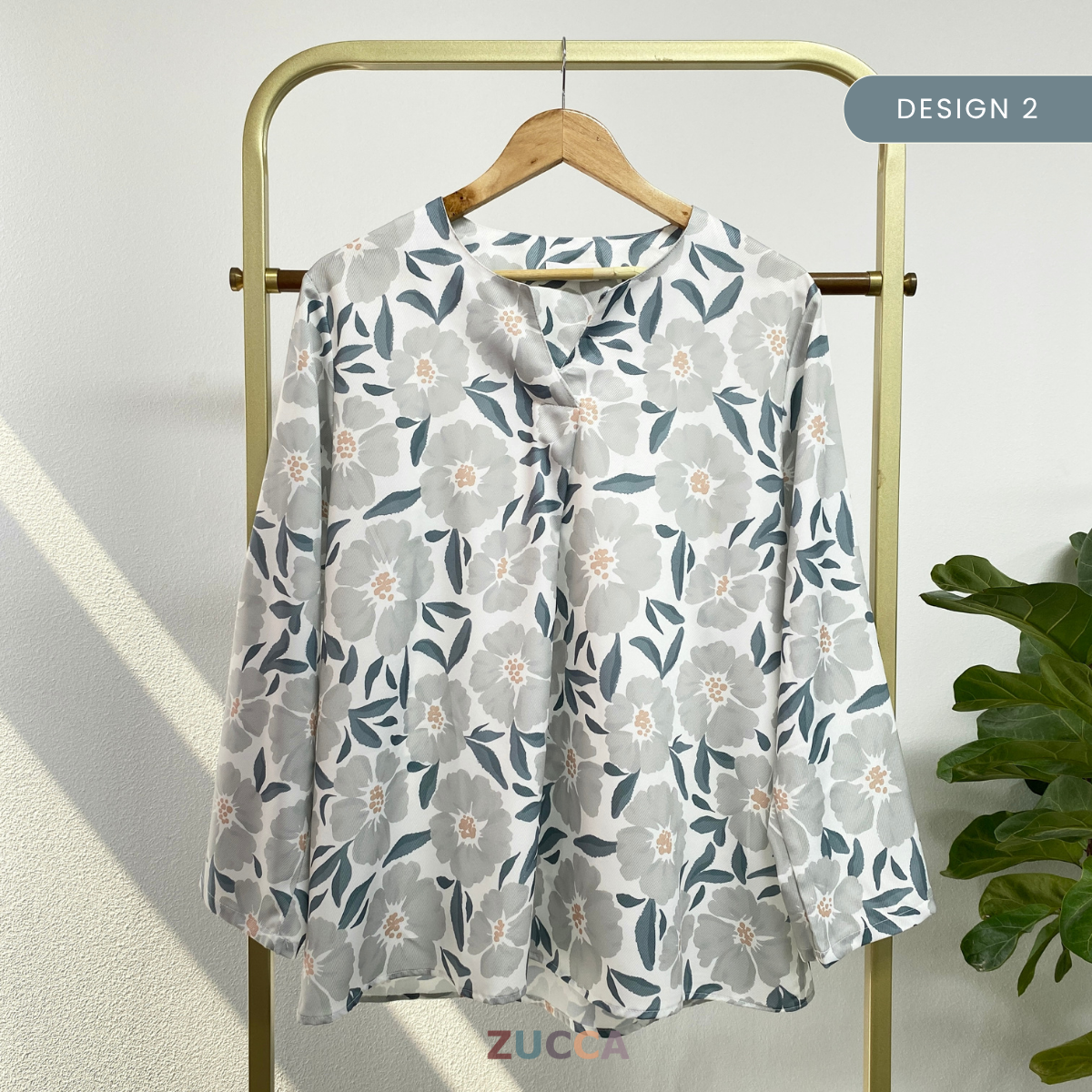 ZUCCA SYAZEE BLAUS WANITA BERCORAK – DM277 POTONGAN MODEN LONGGAR