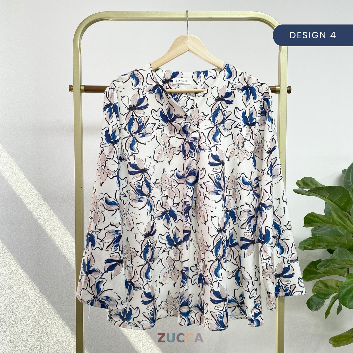 ZUCCA SYAZEE BLAUS WANITA BERCORAK – DM277 POTONGAN MODEN LONGGAR