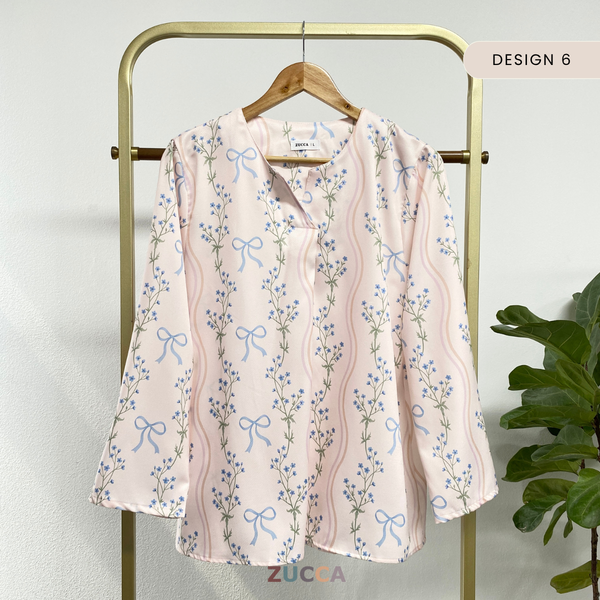 ZUCCA SYAZEE BLAUS WANITA BERCORAK – DM277 POTONGAN MODEN LONGGAR