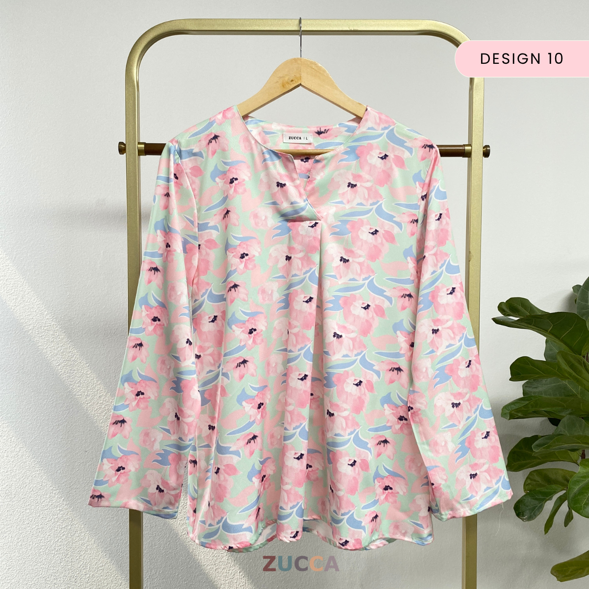 ZUCCA SYAZEE BLAUS WANITA BERCORAK – DM277 POTONGAN MODEN LONGGAR