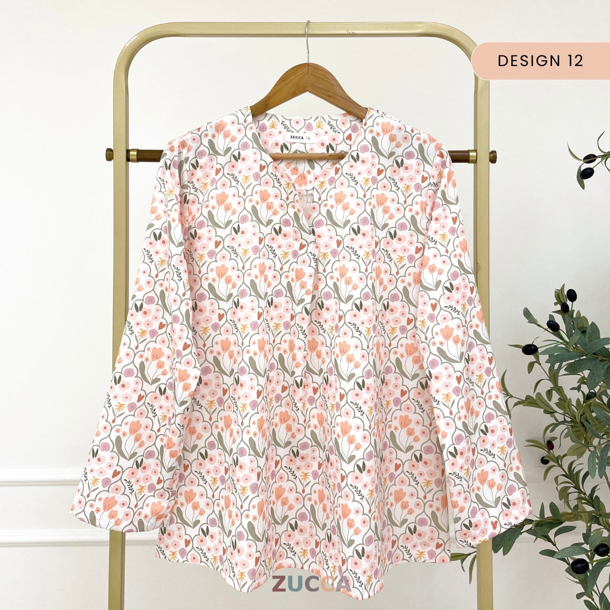 ZUCCA SYAZEE BLAUS WANITA BERCORAK – DM277 POTONGAN MODEN LONGGAR