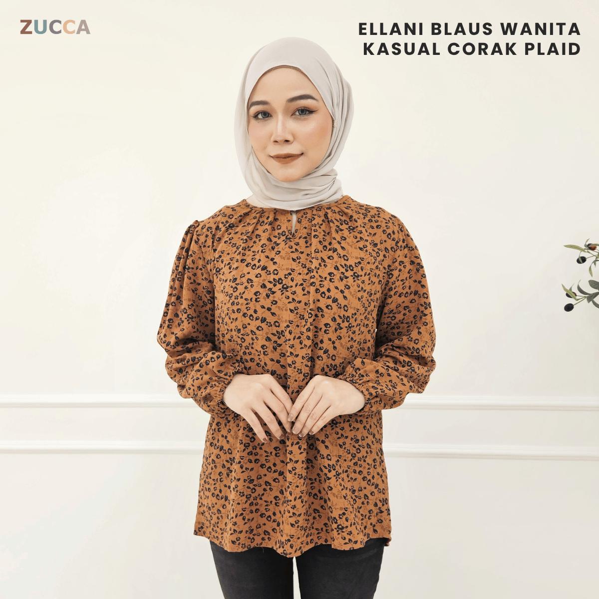 ZUCCA ELLANI BLAUS WANITA KASUAL CORAK PLAID - DM284