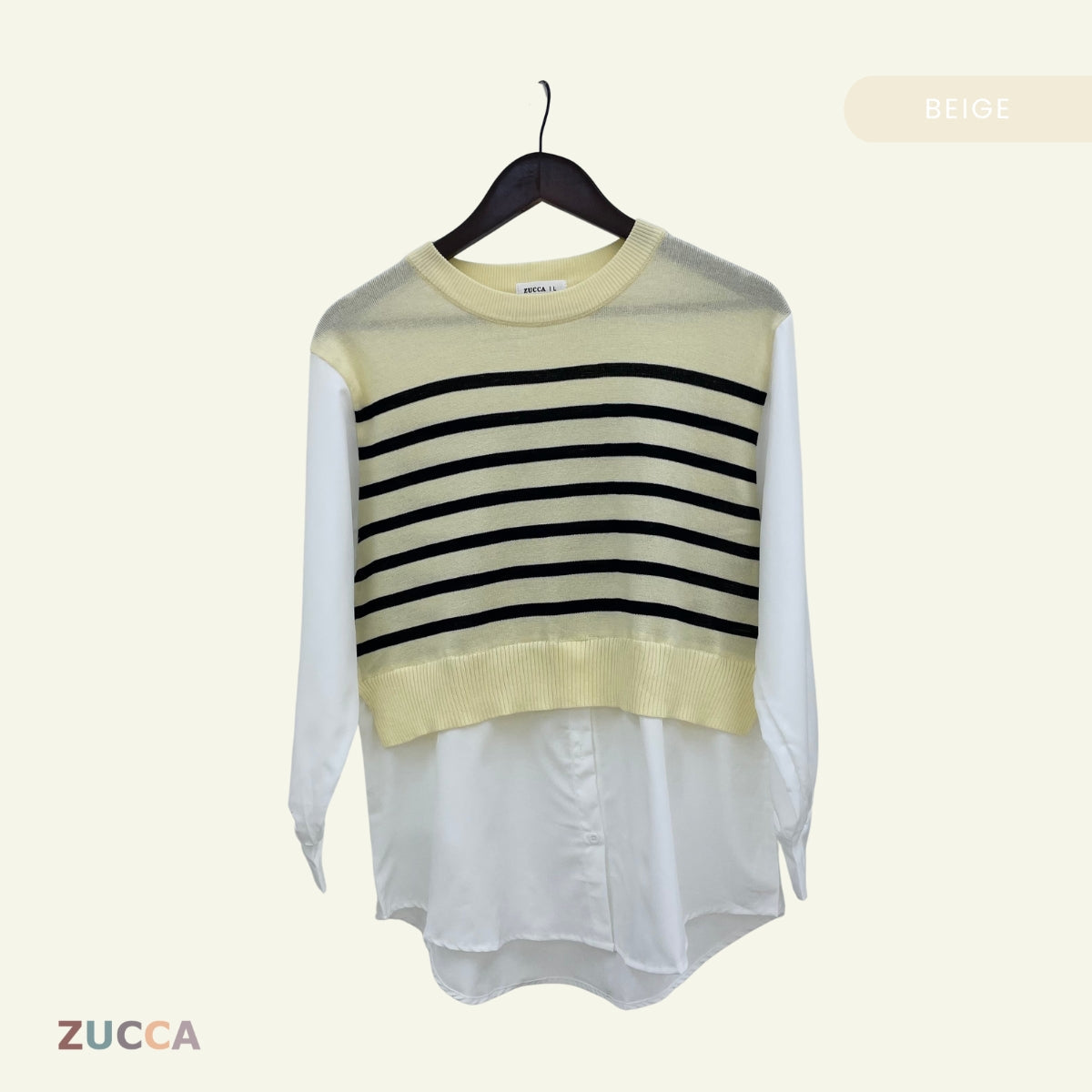 ZUCCA MELLY BERJALUR DWI-TONA KASUAL BLOUSE- DM288