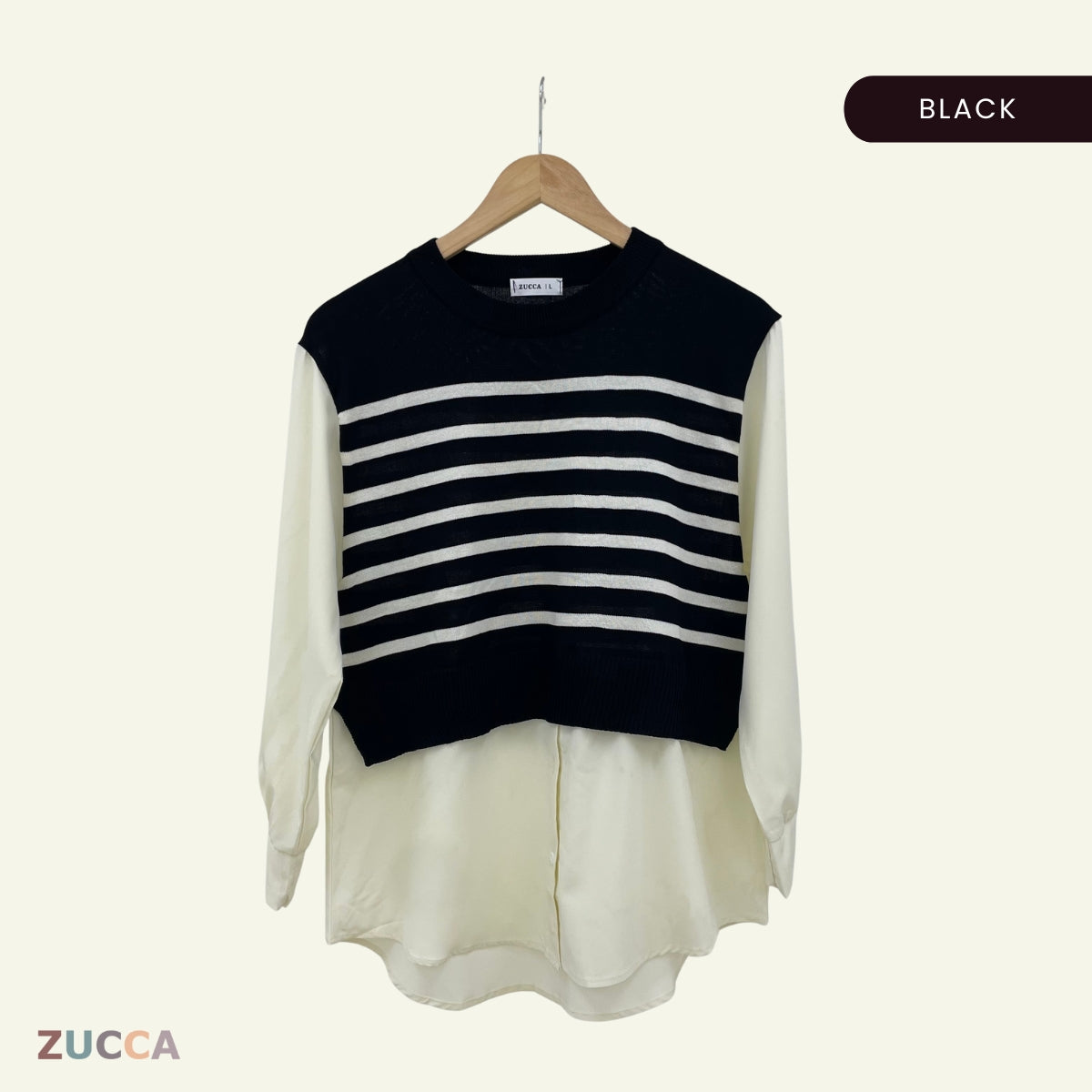 ZUCCA MELLY BERJALUR DWI-TONA KASUAL BLOUSE- DM288