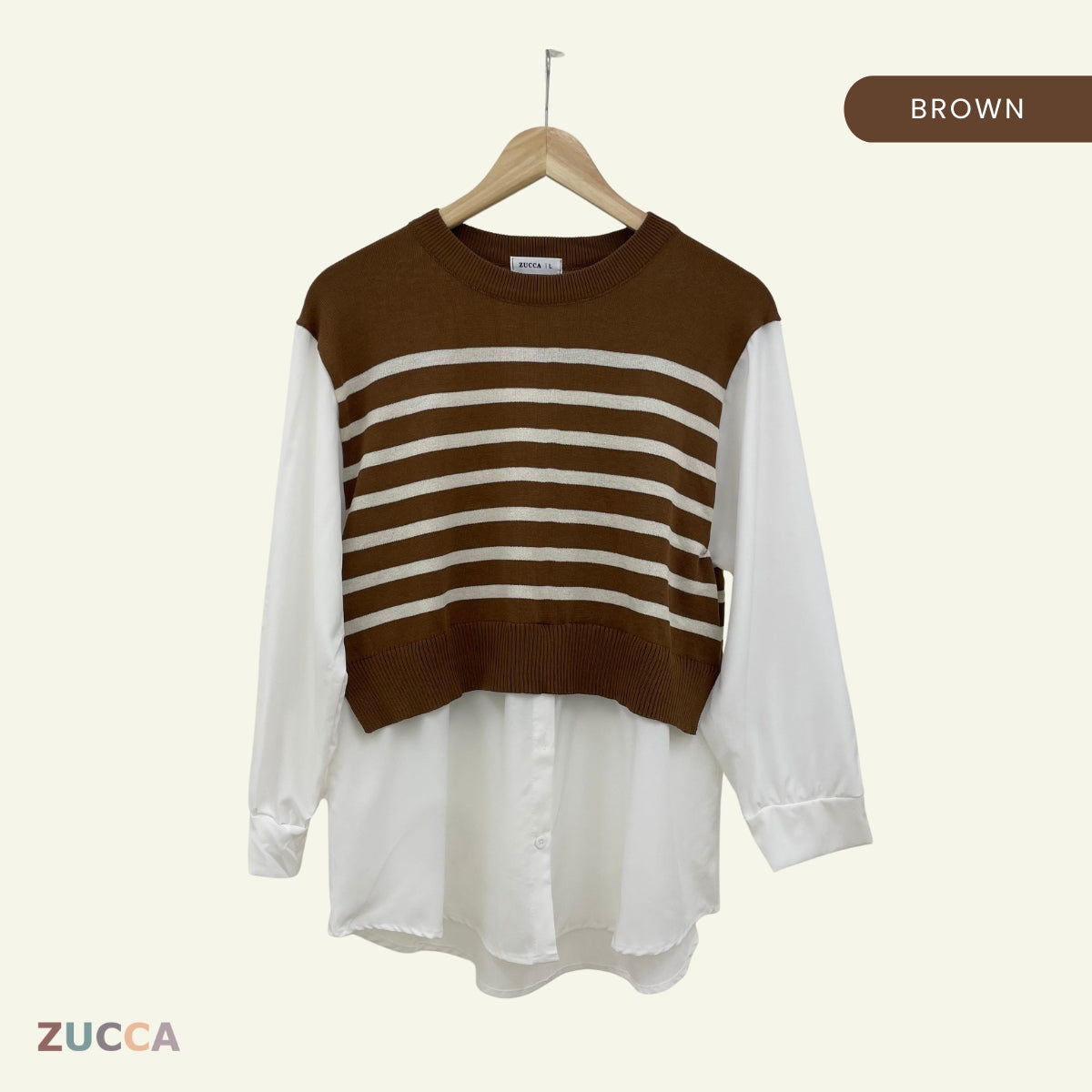 ZUCCA MELLY BERJALUR DWI-TONA KASUAL BLOUSE- DM288