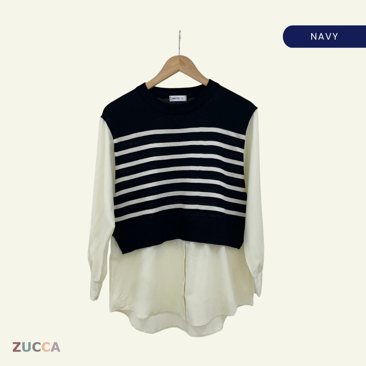 ZUCCA MELLY BERJALUR DWI-TONA KASUAL BLOUSE- DM288