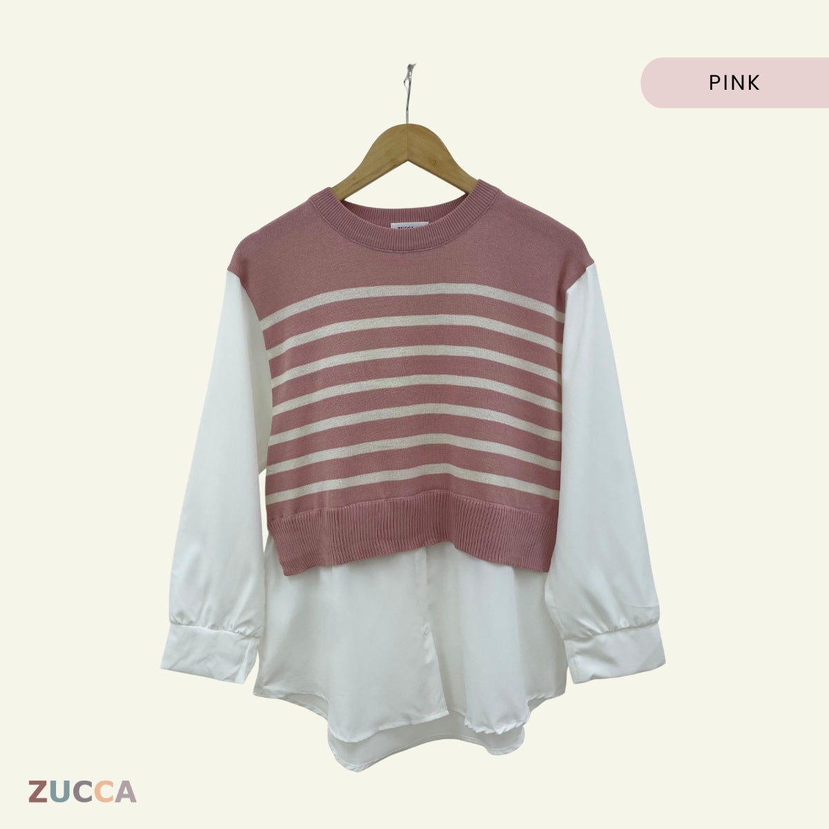 ZUCCA MELLY BERJALUR DWI-TONA KASUAL BLOUSE- DM288