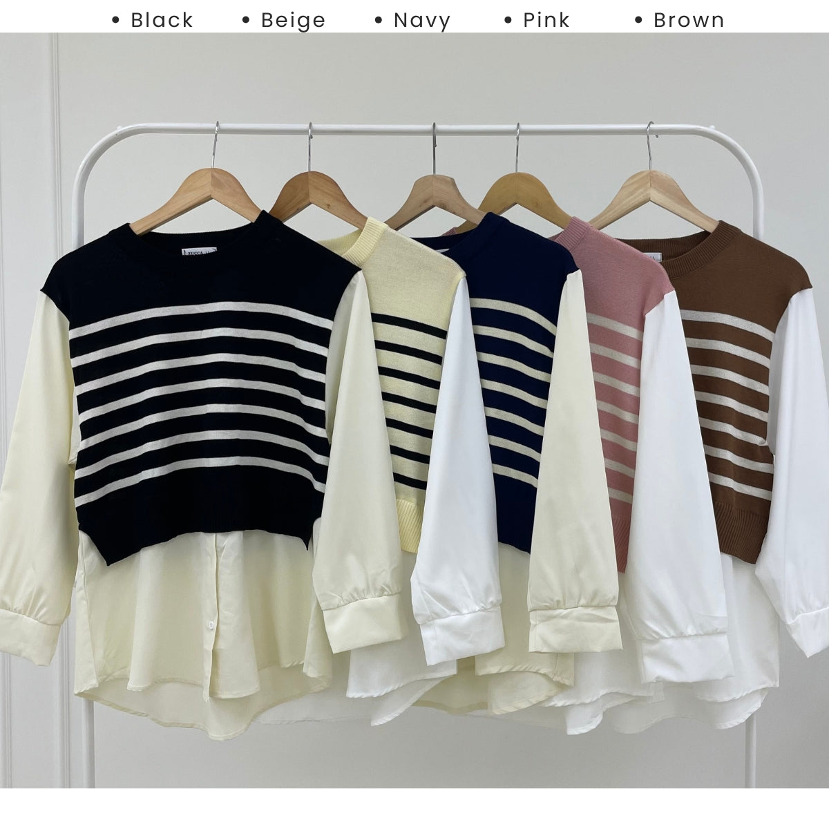 ZUCCA MELLY BERJALUR DWI-TONA KASUAL BLOUSE- DM288