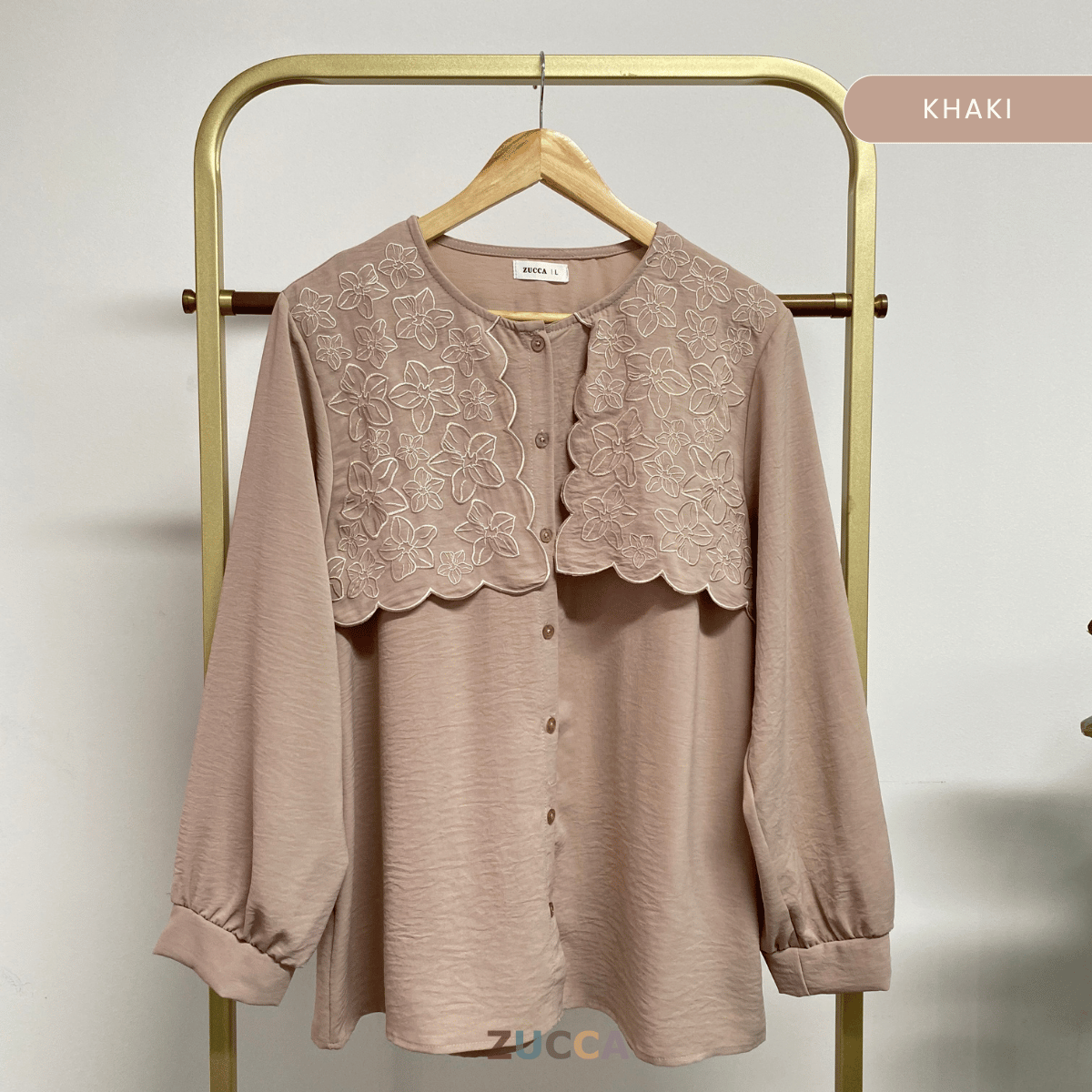 ZUCCA MAWAR FLORAL EMBROIDERY BLOUSE - DM291