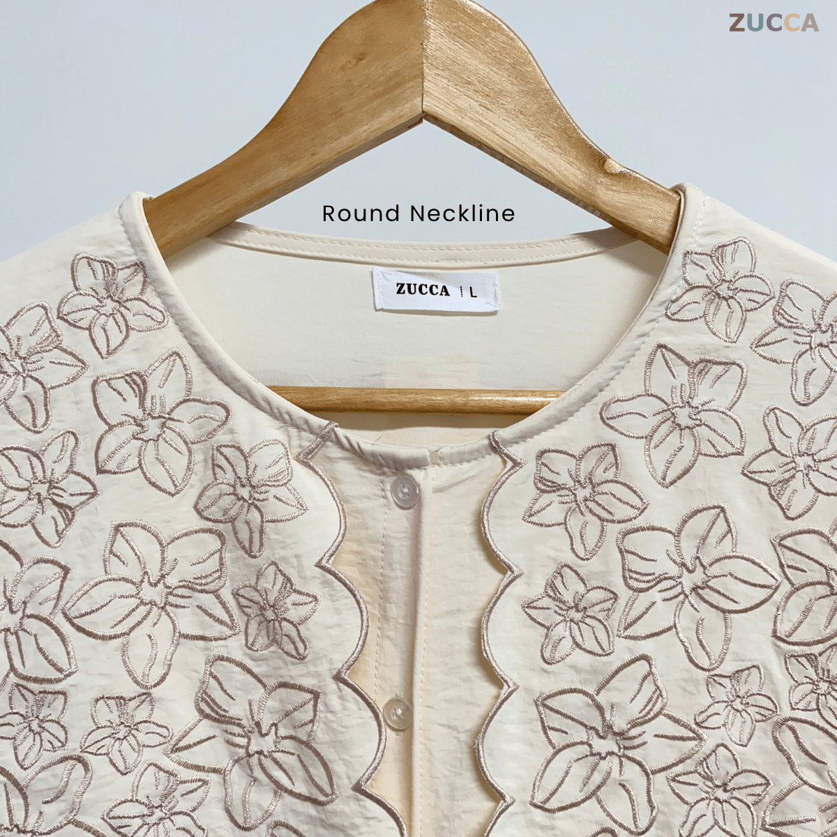 ZUCCA MAWAR FLORAL EMBROIDERY BLOUSE - DM291