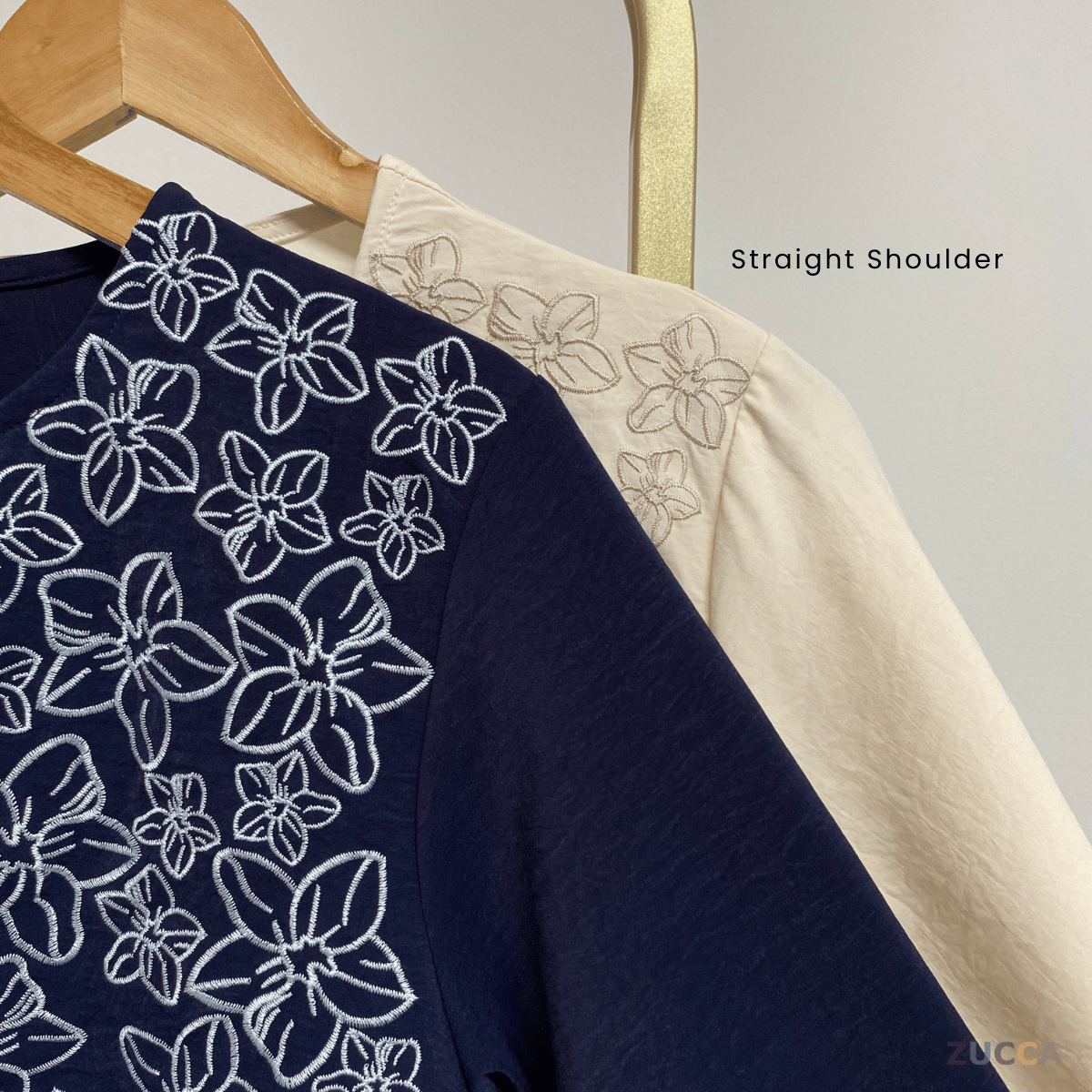 ZUCCA MAWAR FLORAL EMBROIDERY BLOUSE - DM291