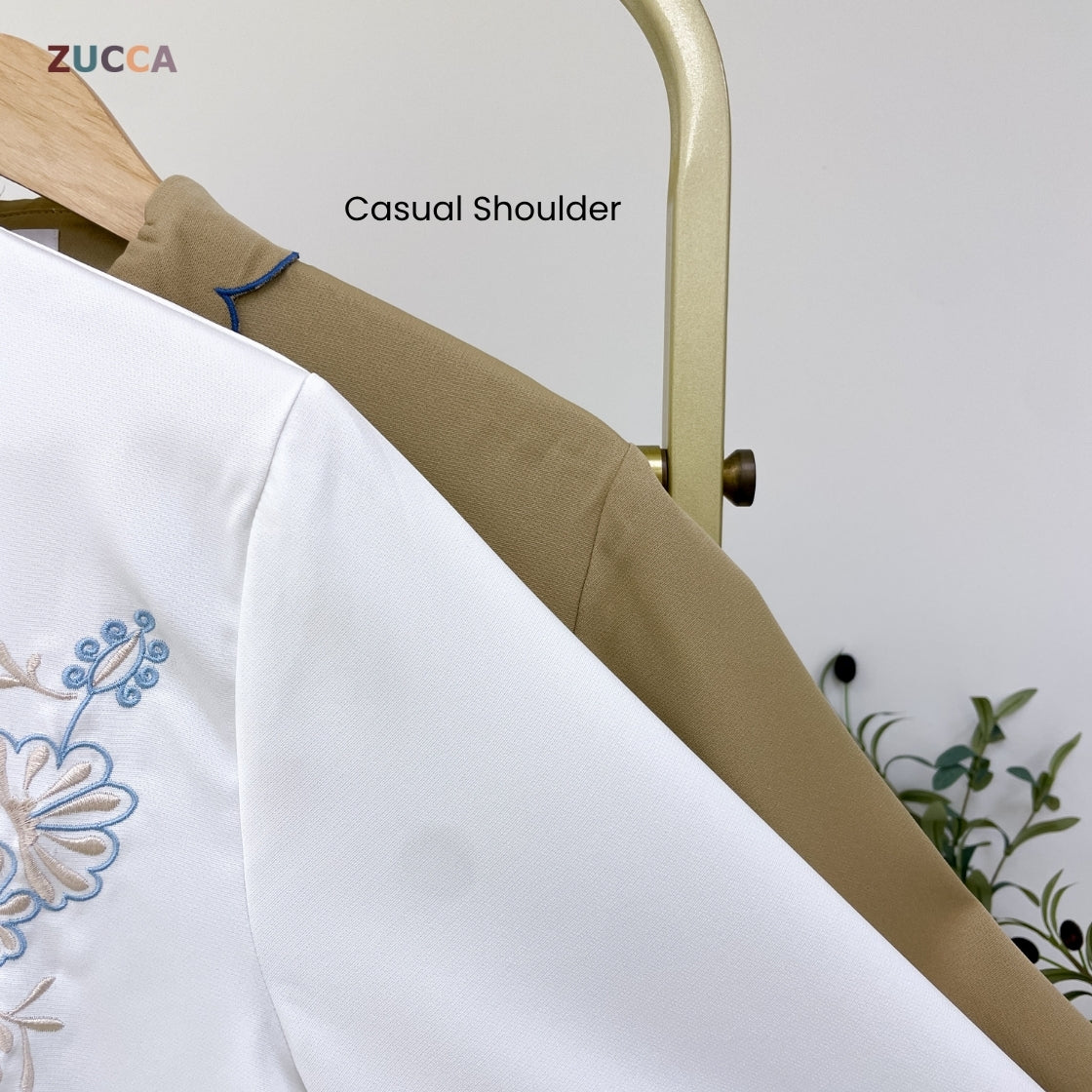 ZUCCA SELENA MODEST SCALLOP EDGE CASUAL BLOUSE - DM295