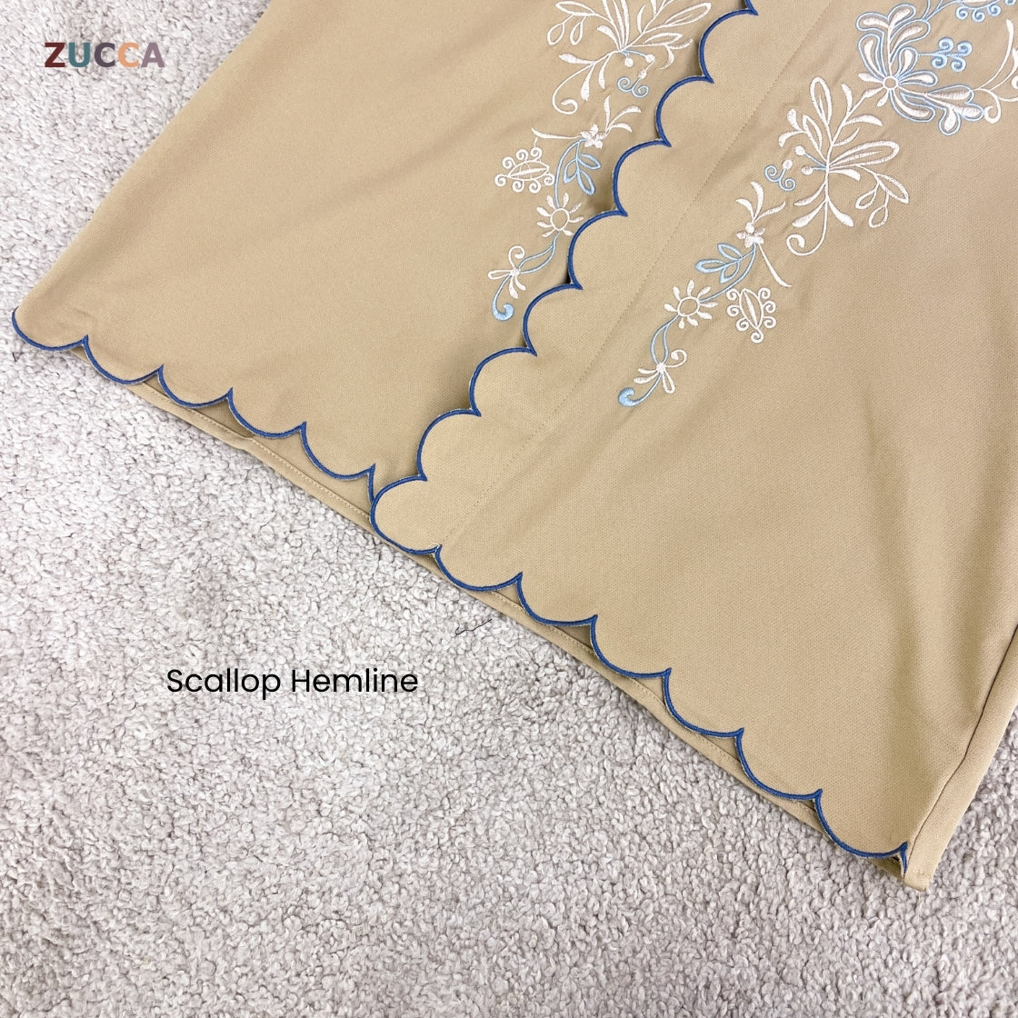 ZUCCA SELENA MODEST SCALLOP EDGE CASUAL BLOUSE - DM295
