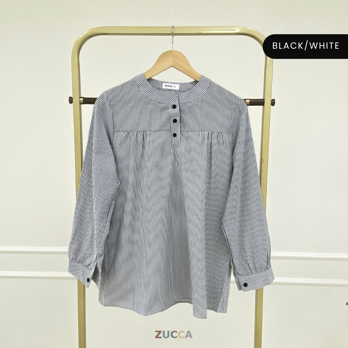 ZUCCA ELVINA MODEST STRIPES LUXE-DM299 Tops Shirts