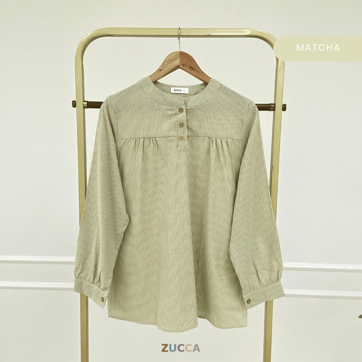 ZUCCA ELVINA MODEST STRIPES LUXE-DM299 Tops Shirts