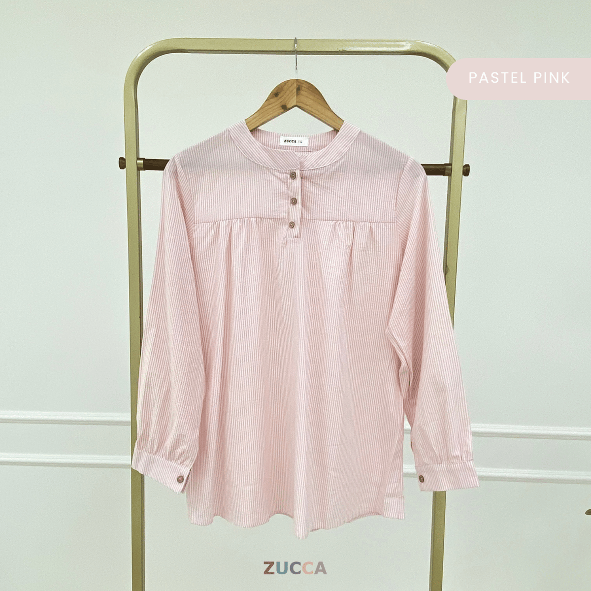 ZUCCA ELVINA MODEST STRIPES LUXE-DM299 Tops Shirts