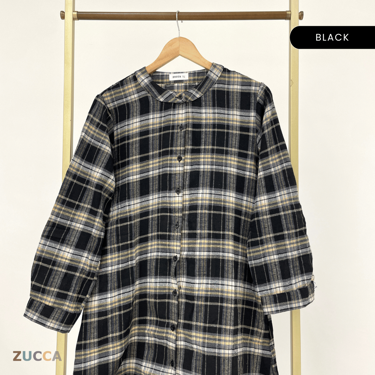 ZUCCA ARNIE VINTAGE CHECKERED LONG SHIRT-DM305 SHIRT