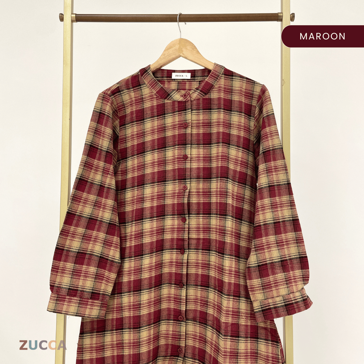 ZUCCA ARNIE VINTAGE CHECKERED LONG SHIRT-DM305 SHIRT