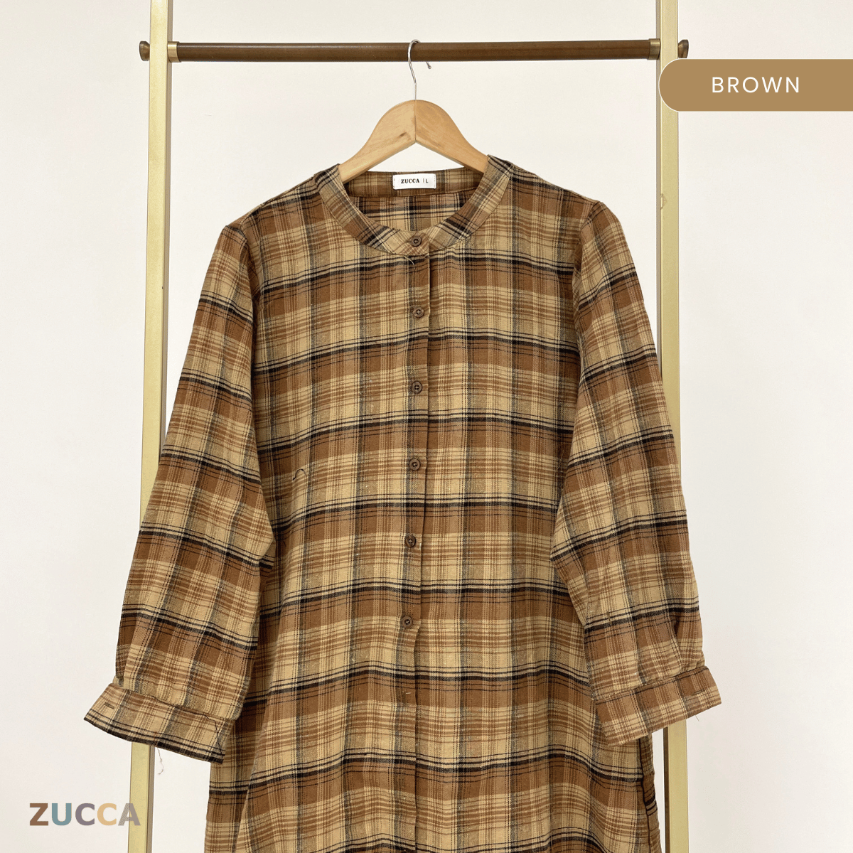 ZUCCA ARNIE VINTAGE CHECKERED LONG SHIRT-DM305 SHIRT