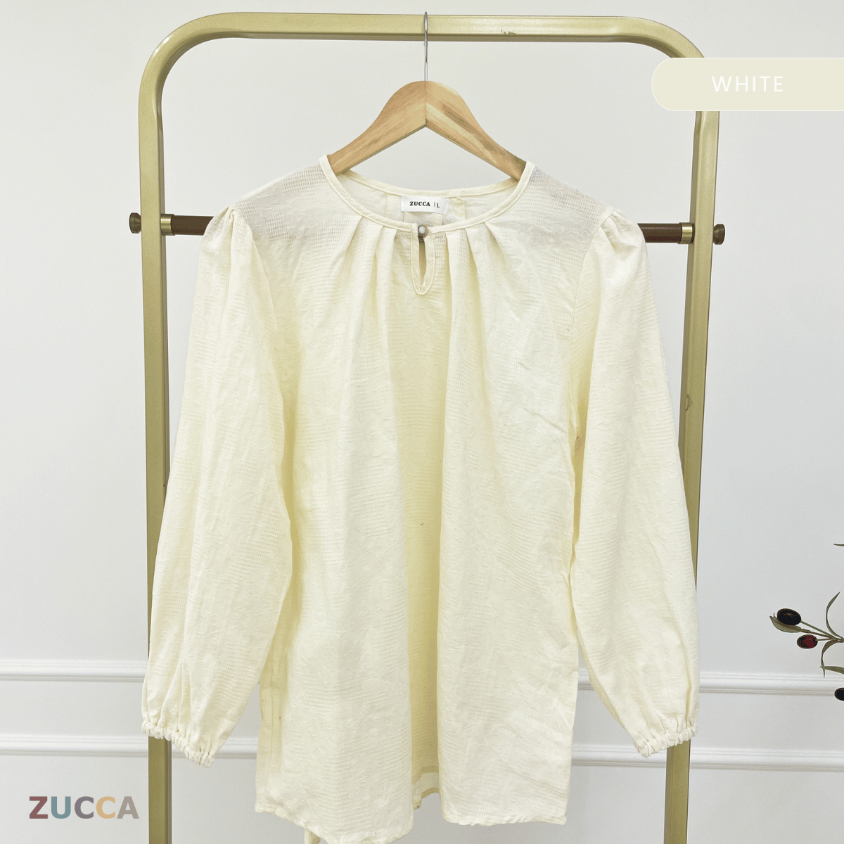 ZUCCA QAIRINA MODEST JACQUARD BLOUSE-DM308 Tops