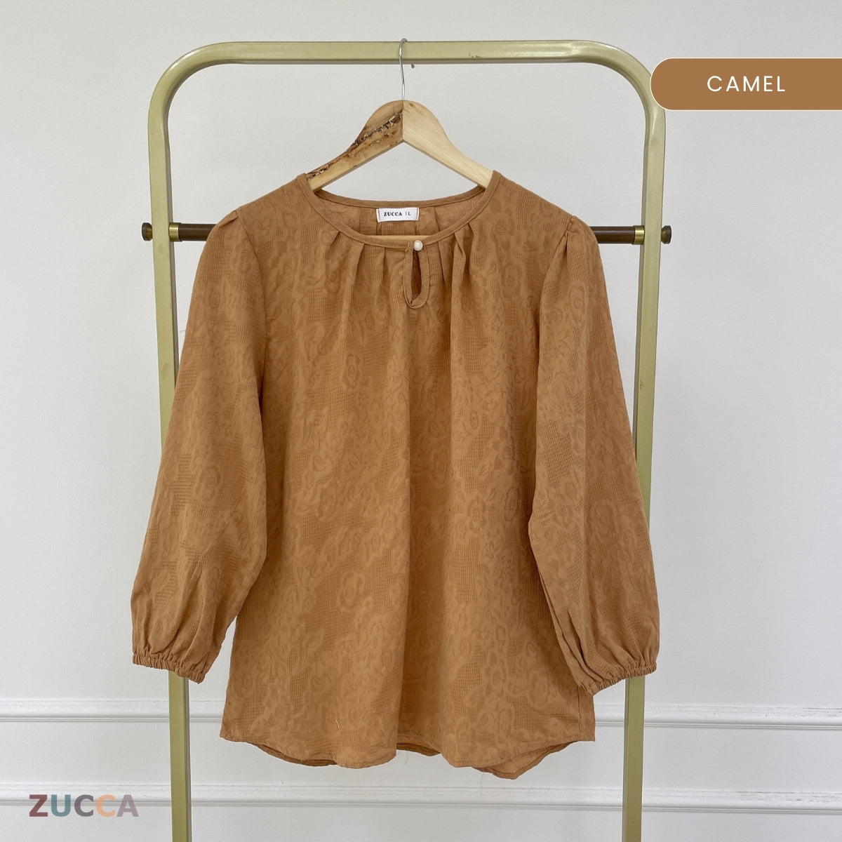 ZUCCA QAIRINA MODEST JACQUARD BLOUSE-DM308 Tops