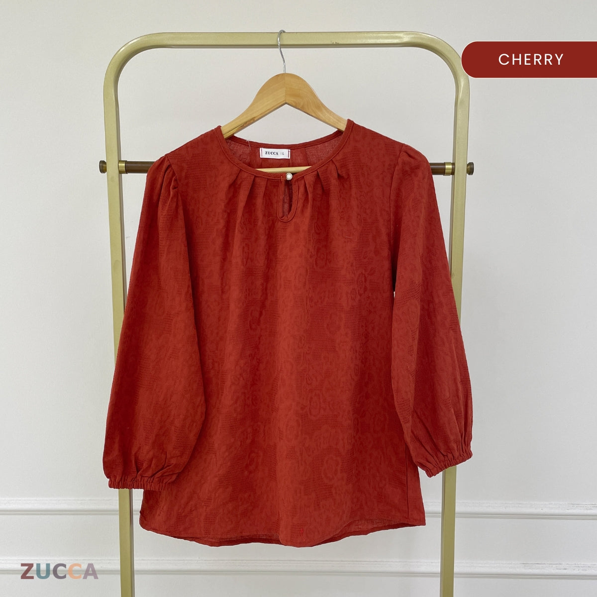 ZUCCA QAIRINA MODEST JACQUARD BLOUSE-DM308 Tops