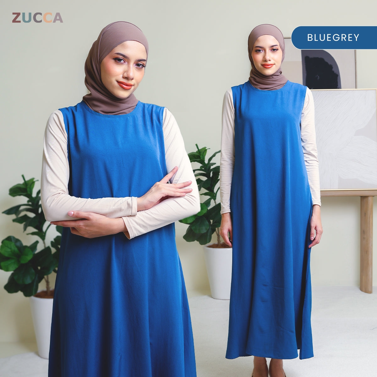 ZUCCA ARIELLA SLEEVELESS MODEST DRESS -DM311