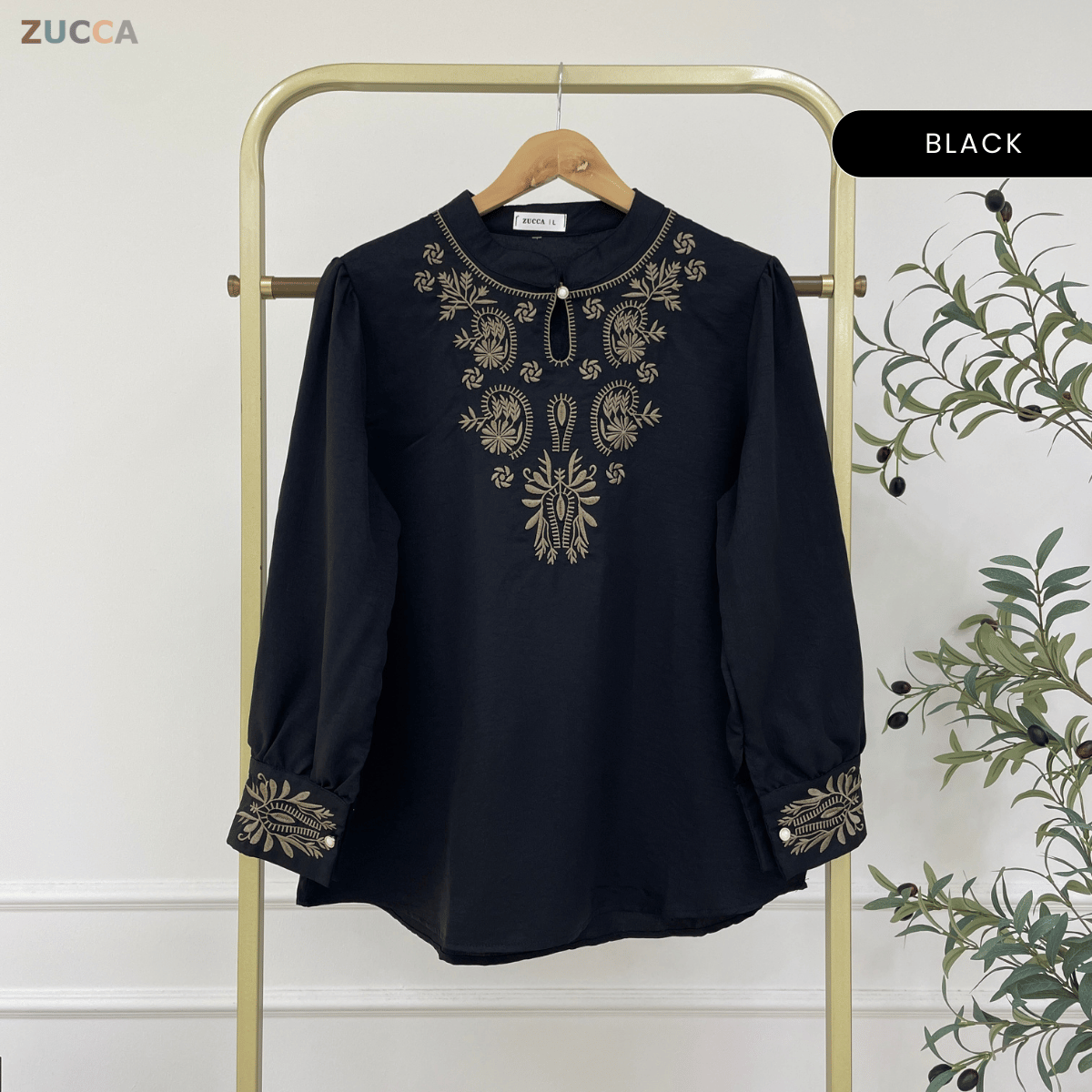 ZUCCA AZARIA KASUAL WOMEN EMBROIDERED STITCH BLOUSE - DM317