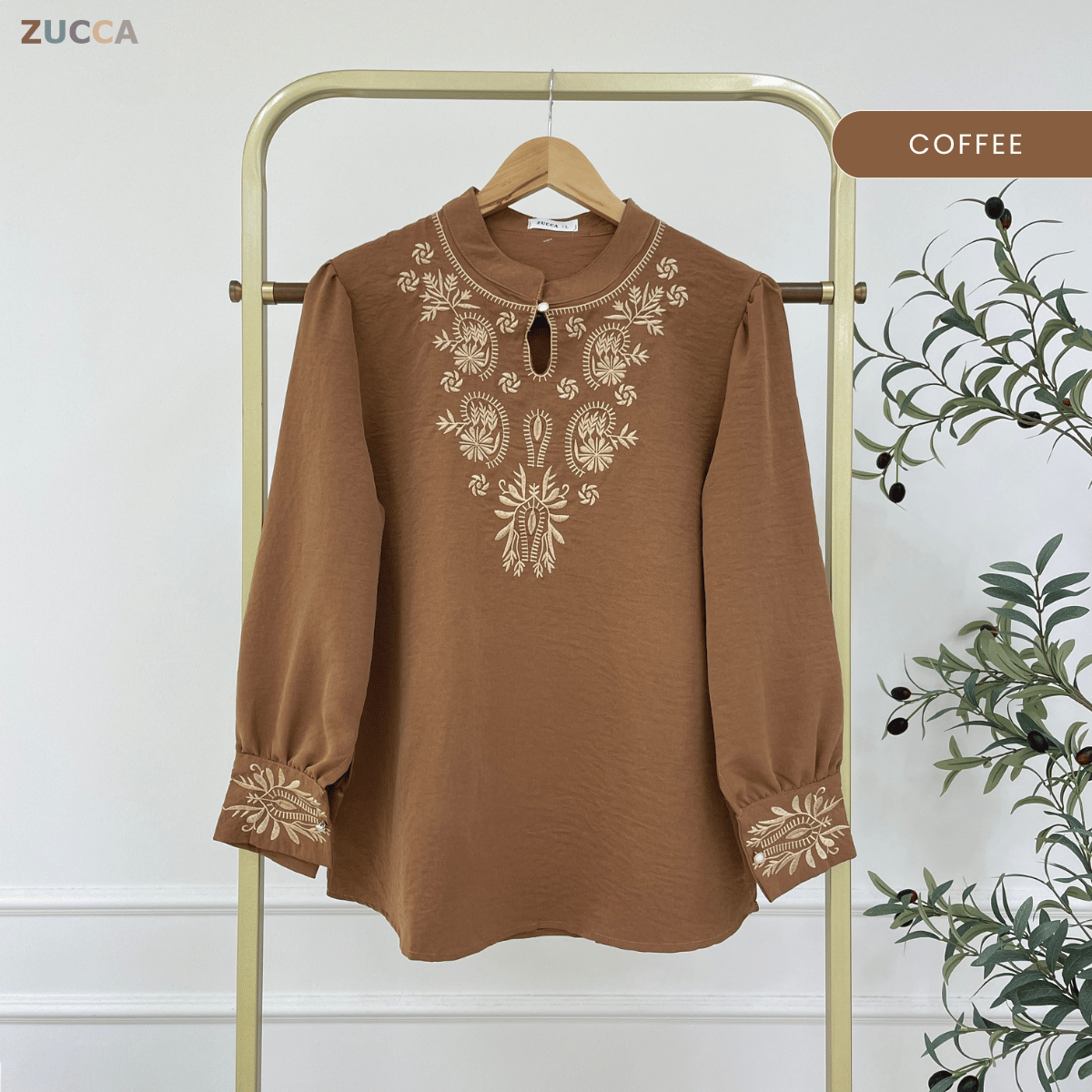 ZUCCA AZARIA KASUAL WOMEN EMBROIDERED STITCH BLOUSE - DM317