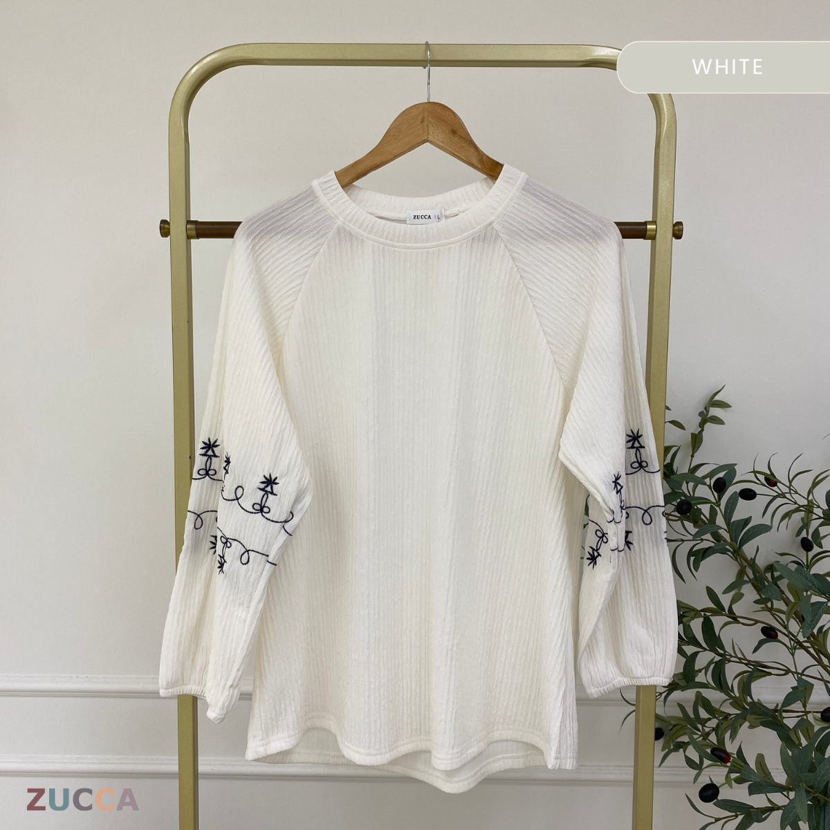 ZUCCA ARIYA KASUAL PLEATED BLOUSE LONG SLEEVE - DM319