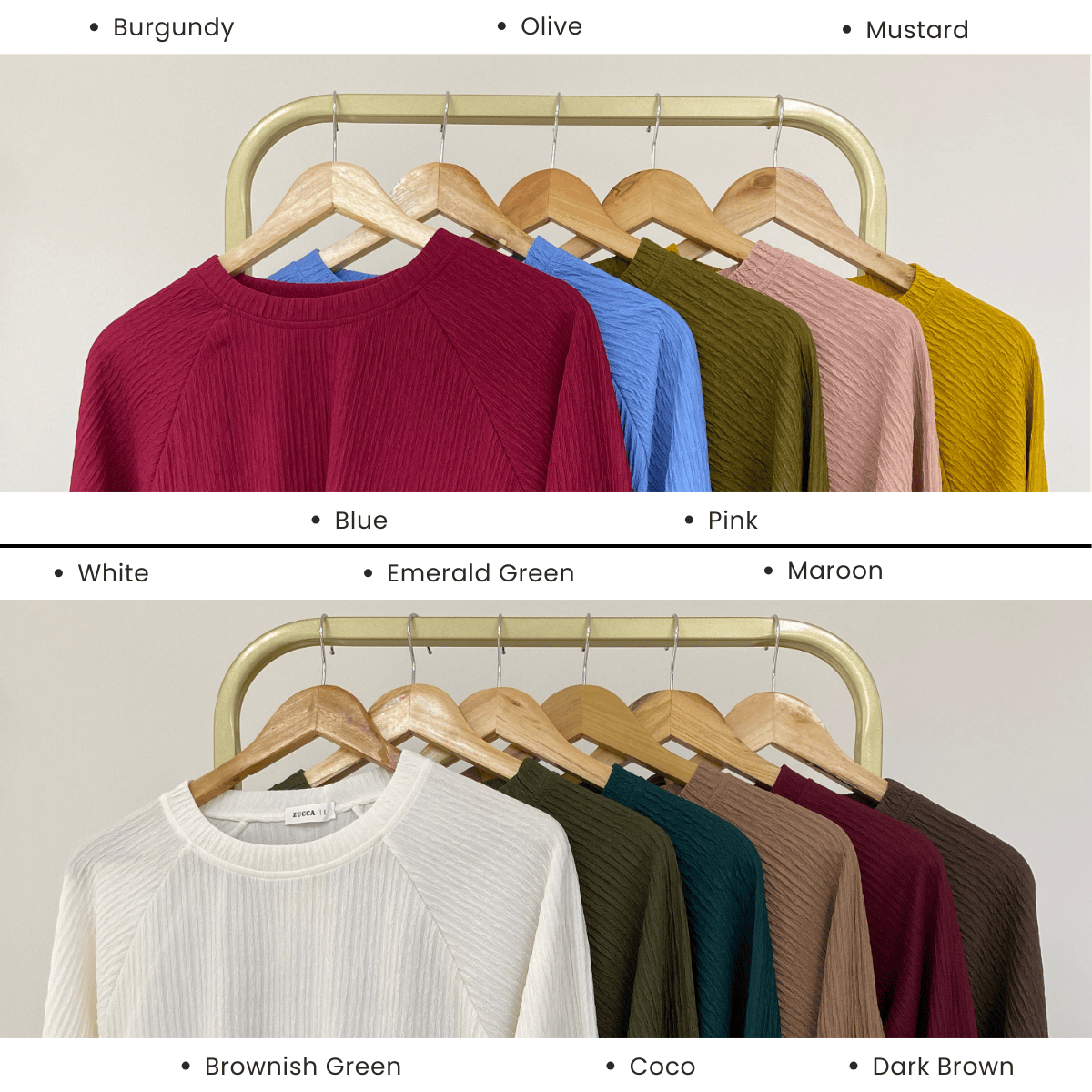 ZUCCA ARIYA KASUAL PLEATED BLOUSE LONG SLEEVE - DM319