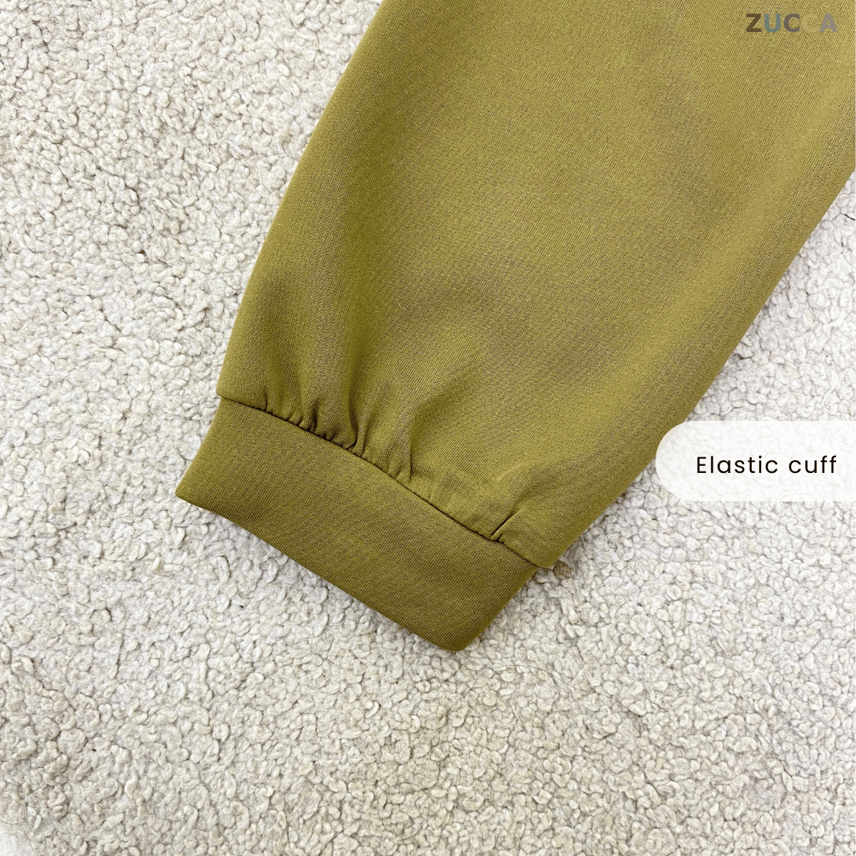 ZUCCA RUBY CONTRAST COLLAR LONG SLEEVE MODEST TOP-DM3205