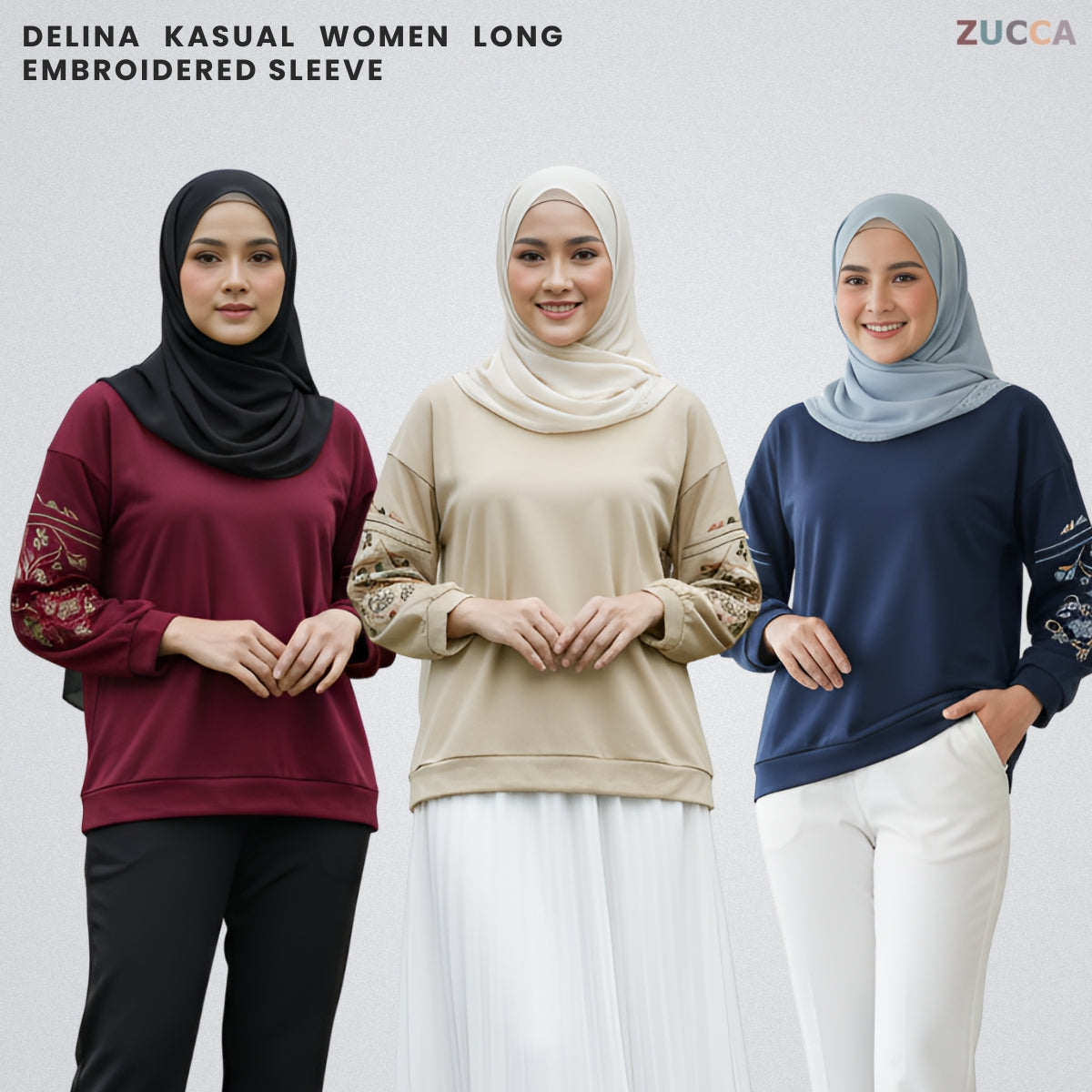 ZUCCA DELINA KASUAL WOMEN LONG EMBROIDERED SLEEVE - DM327