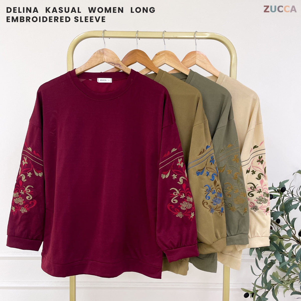 ZUCCA DELINA KASUAL WOMEN LONG EMBROIDERED SLEEVE - DM327