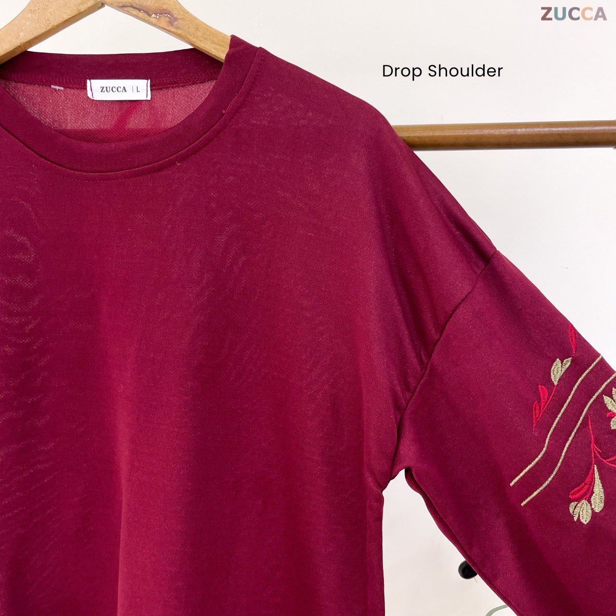 ZUCCA NELINA MODEST EMBROIDERED LONG SLEEVE WOMEN TOP - DM327
