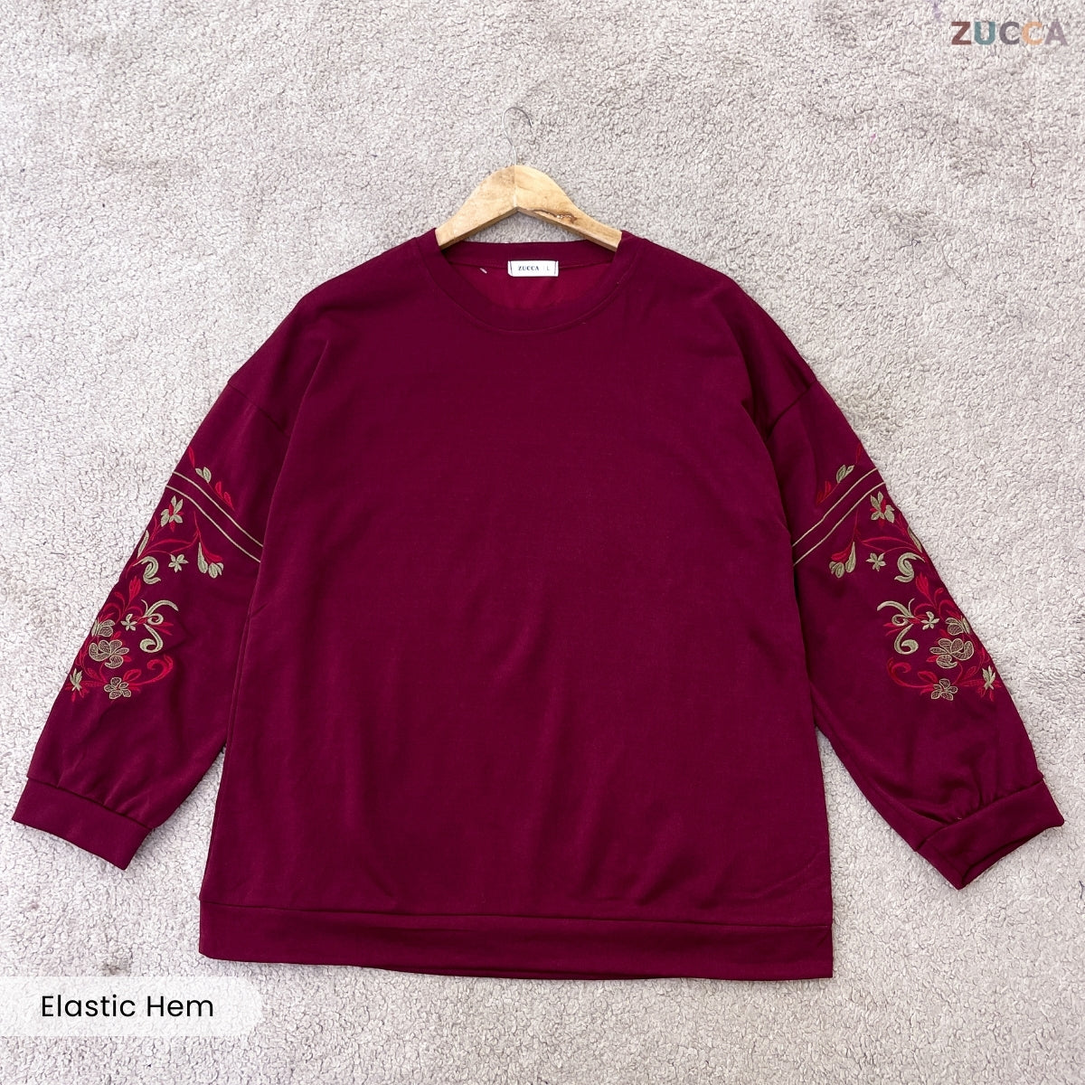 ZUCCA NELINA MODEST EMBROIDERED LONG SLEEVE WOMEN TOP - DM327