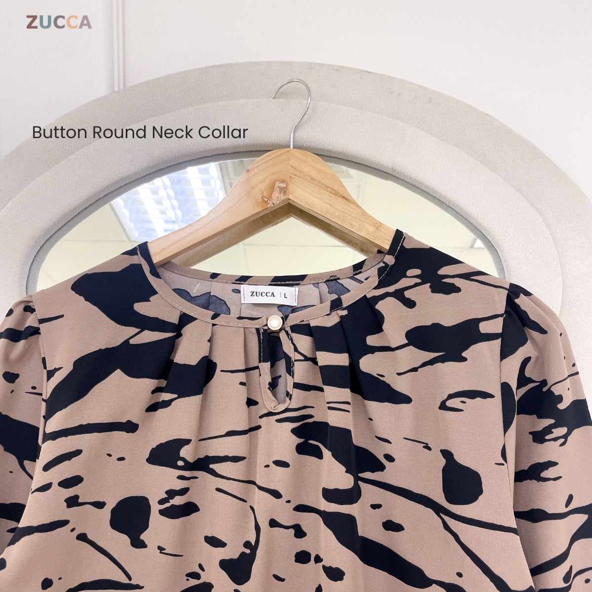 ZUCCA ZARELA WOMEN BLOUSE CASUAL PRINTED BLOUSE WANITA - DM330